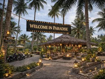 Resort entrance after improvement